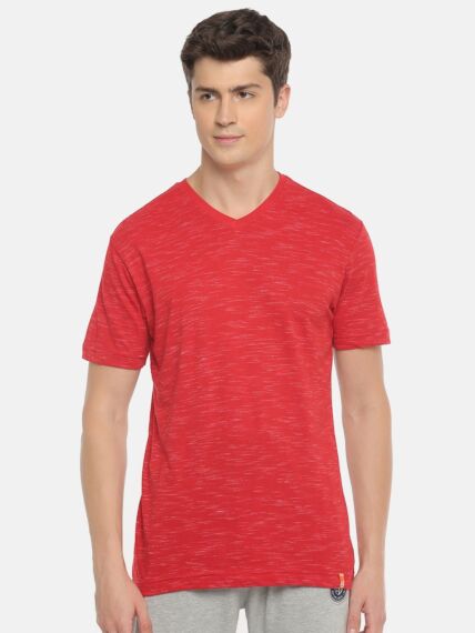Super Combed Rich Fancy Slub Half Sleeve V-Neck T-Shirt
