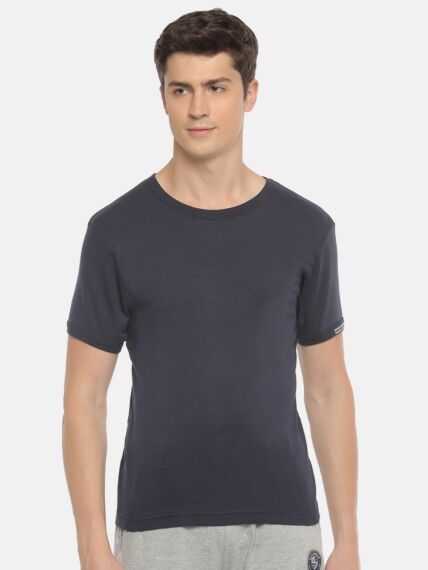 Combed Cotton Ribbed Half Sleeve R-Neck Undershirt