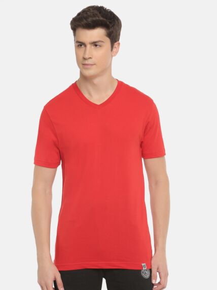 Combed Cotton Rich V-Neck Half Sleeve T-Shirt With Stay Cool Finish