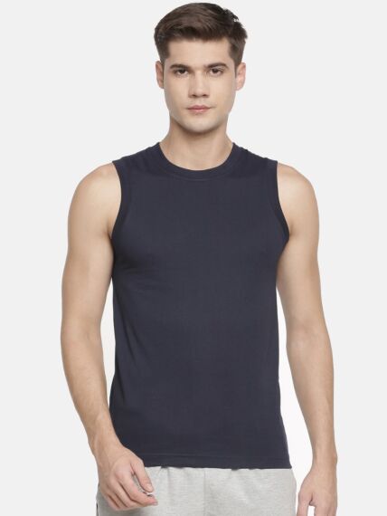 Combed Cotton Rich Muscle Vest With Ribbed Neck & Arm Hole For Ease Of Movement