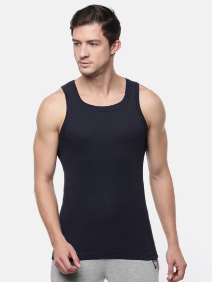 Men's Active Modern Vests Combed Cotton Fabric with Square Shaped Neckline for Modern and Sporty look