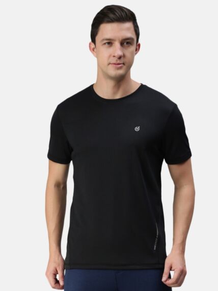 Micro Polyester Textured Mesh Half Sleeve T-Shirt With Stay Cool And Stay Dry Finish
