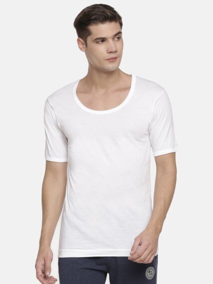 Super Combed Cotton Half-Sleeve Round Neck Vest For Everyday Cool Comfort