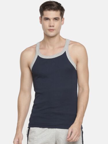 Super Combed Cotton Ribbed Active Sports Vest With Contrast Rib Neck & Arm Hole Binding