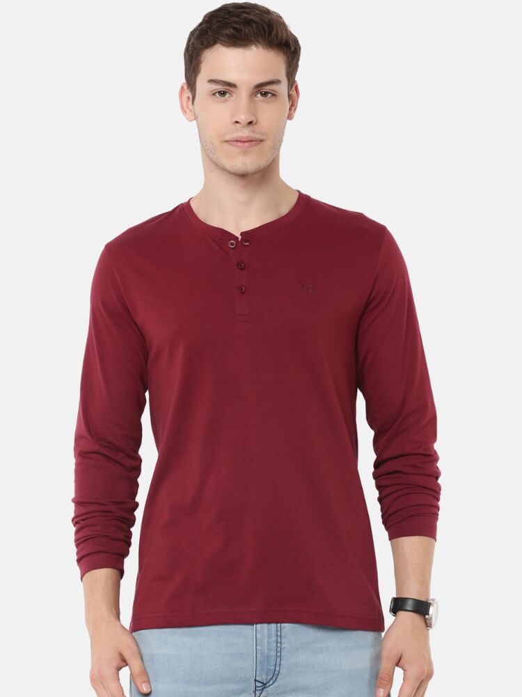 Smartz Basics Full Sleeve Henley T-Shirt (Pack of 2)