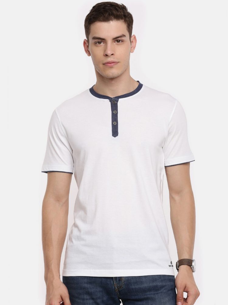 Smartz Basics Contrast Henley T-Shirt