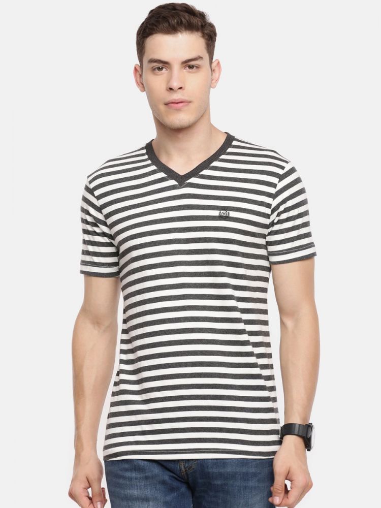 Smart Basics Comfort Striper V Neck T-Shirt