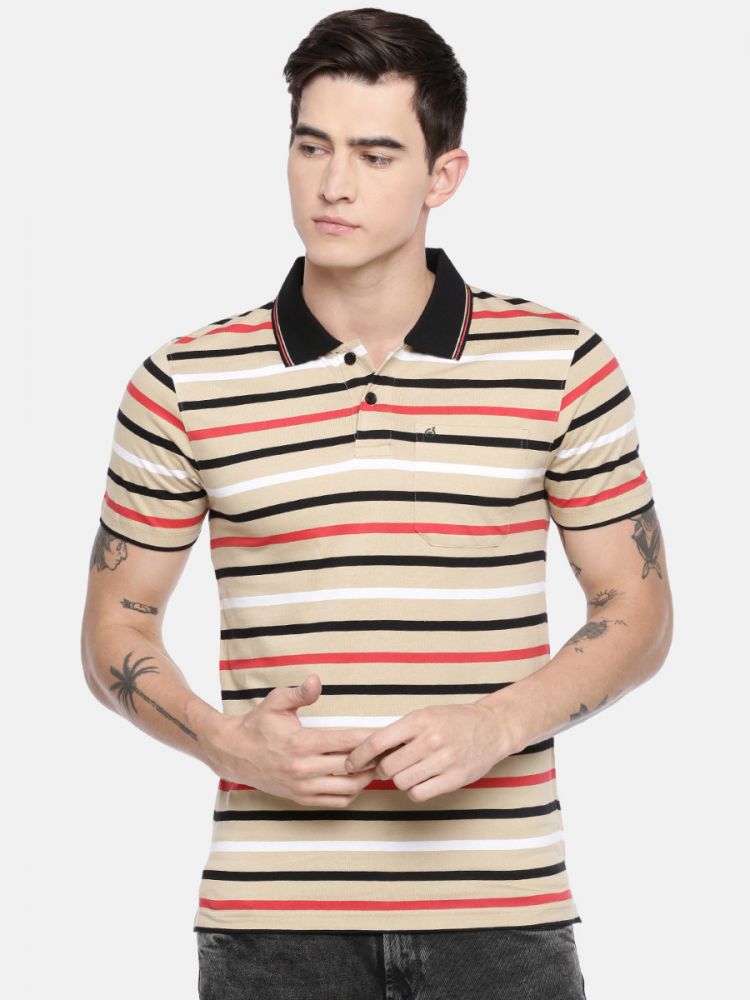 Eco Striper Polo T-Shirt - With Pocket